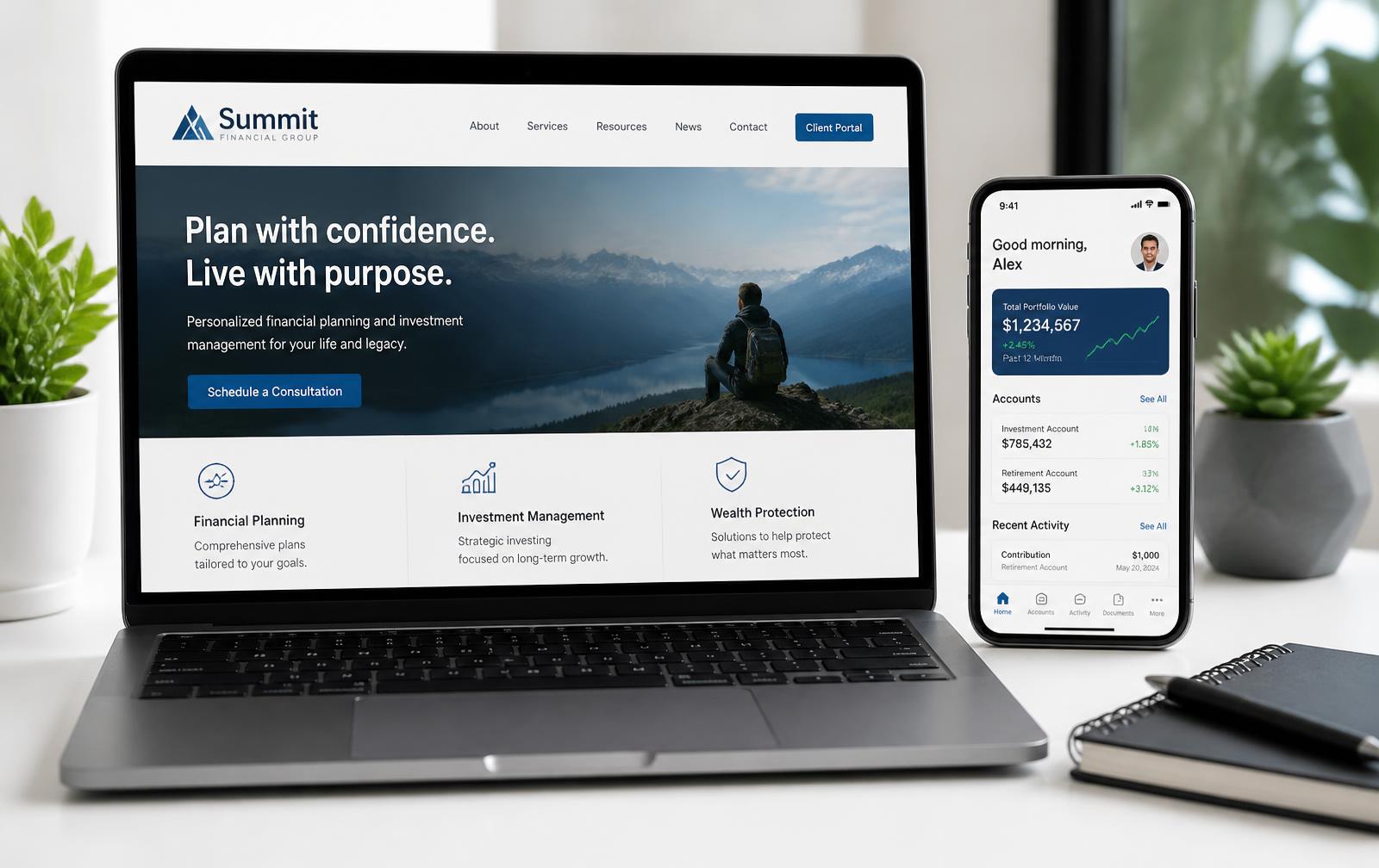 A business website and mobile customer portal built by ARI